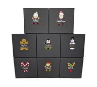 Personalised Christmas Eve Box, Children's Kids Xmas Eve Gift Box, Family Stocking Fillers, Funny Novelty Festive Secret Santa Present Gifts For Girl, Boy, Reindeer Elf Penguin Snowman Gingerbread Man