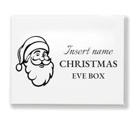 Personalised Christmas Eve Box Sticker (Santa Design) - Custom Name Vinyl - Clear Label - Choose from 10 Colours - Easy to Apply - Box Not Included