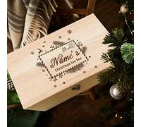 Personalised Christmas Eve Gift Box | Heavy Beech Christmas Boxes for Children | Wooden Christmas Eve Box | Engraved Christmas Eve Box | Gift from Santa,Santa Surprise(Envelope)