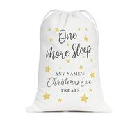 Personalised Christmas Eve Present Sack | Custom Name One More Sleep Gift Bag