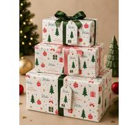 Personalised Christmas Gift Wrap with Custom Name - Christmas Tree, Presents & Baubles Wrapping Paper - Personalised Christmas Wrapping Paper for Kids, Family, Friends & Holiday Gifts (5 Meters)