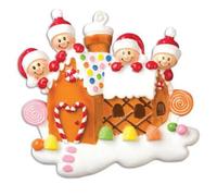 Personalised Christmas Gingerbread House 4 Faces