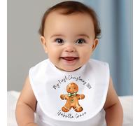 Personalised Christmas Gingerbread Man Baby Bib