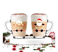 Personalised Christmas Glass Cup, Novelty Secret Santa, Childrens Xmas Stocking Filler Eve Box Gift, Festive Funny Gifts for Her Him Women Men Girl Boy Teacher Work Bestie Reindeer Penguin Elf Snowman