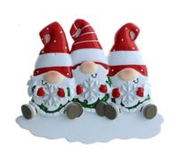 Personalised Christmas Gnome Family Decoration 3 Faces