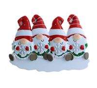 Personalised Christmas Gnome Family Decoration 4 Faces