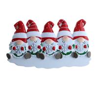 Personalised Christmas Gnome Family Decoration 5 Faces
