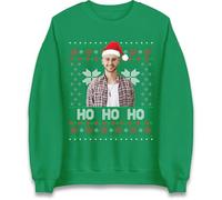 Personalised Christmas Jumper, Personalised Your Face Christmas Sweatshirt, Custom Photo Ho Ho Funny Xmas Gift Kelly Green
