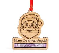 Personalised Christmas Money Card, Wooden Cash Holder Hanging Ornament, Unique Custom Name Decoration Gift for Family Kids Friends