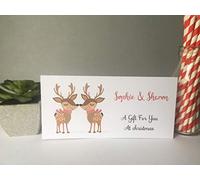 Personalised Christmas Money Gift Wallet Card Reindeer Couple Wife Girlfriend