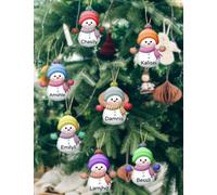 Personalised Christmas Ornament Customize Names Christmas Tree Decorations Pendant Family of 2,3,4,5,6,7,8 Xmas Home Indoor Decor