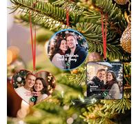 Personalised Christmas Ornaments 2025 - Custom Music Box Ornament with Photo & Text, Hanging Music Fridge Magnet That Plays Songs, Unique Christmas Xmax Gifts for Couples, Family & Friends