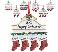 Personalised Christmas Ornaments Family of 2/3/4/5/6/7/8 Custom Family Christmas Ornament with Names Customized Christmas Decorations Joy New Year Ornament Gifts