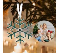 Personalised Christmas Ornaments with Picture Inside, Photo Projection Ornament, Picture Ornaments for Christmas Tree, Snowflake Photo Ornament, Custom Dog Paw Ornaments with Pictures for Family