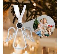 Personalised Christmas Ornaments with Picture Inside, Photo Projection Ornament, Picture Ornaments for Christmas Tree, Snowflake Photo Ornament, Custom Dog Paw Ornaments with Pictures for Family