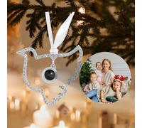 Personalised Christmas Ornaments with Picture Inside, Photo Projection Ornament, Picture Ornaments for Christmas Tree, Snowflake Photo Ornament, Custom Dog Paw Ornaments with Pictures for Family
