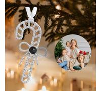 Personalised Christmas Ornaments with Picture Inside, Photo Projection Ornament, Picture Ornaments for Christmas Tree, Snowflake Photo Ornament, Custom Dog Paw Ornaments with Pictures for Family