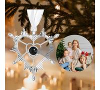 Personalised Christmas Ornaments with Picture Inside, Photo Projection Ornament, Picture Ornaments for Christmas Tree, Snowflake Photo Ornament, Custom Dog Paw Ornaments with Pictures for Family