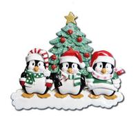 Personalised Christmas Penguin Decoration 3 Faces