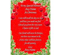 Personalised Christmas Romantic Verse Poem Greeting Card Card (Special Partner) - Custom Xmas Card for Him Male