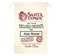 Personalised Christmas Santa Sack - Custom Any Name Kids Xmas Gift Bag - Secret Santa Present Stocking - Santa Express - XL (49.5 x 75cm)