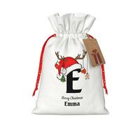 Personalised Christmas Santa Sack with Name Custom Xmas Gift Pouch Customized Drawstring Gift Bags for Christmas Birthday Party Holiday Presents