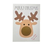 Personalised Christmas Scratch Card - Custom Message Reveal Gift | Reindeer Design | Fun Interactive Scratch-Off Christmas Card for Family, Friends, Kids & Adults (WHITE)