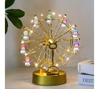 Personalised Christmas Snowman Ferris Wheel Light Custom 1-12 Name Metal Ferris Wheel Decor with Led Liaght Gifts for Family Couple Friend Birthday Christmas Party (Style 1)