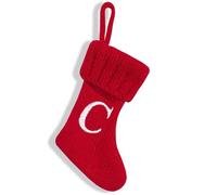 Personalised Christmas Stocking Letter A-Z Embroidered Santa Bottoms Boots Red Xmas Gift Bag Christmas Decorations for Christmas Tree Fireplace