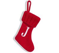 Personalised Christmas Stocking Letter A-Z Embroidered Santa Bottoms Red Xmas Gift Bag Christmas Decorations for Christmas Tree Fireplace
