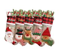 Personalised Christmas Stockings,Custom Name Family Christmas Stocking,Large Xmas Stockings with Embroidered Name, Santa,Snowman Reindeer Xmas Character Stocking Christmas Decor(Style 1-3pack)