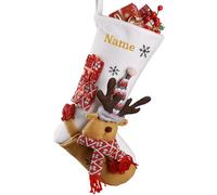 Personalised Christmas Stockings - Personalised Christmas Decorations Children's Christmas Stockings Family Stocking with Name (Deer)