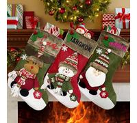 Personalised Christmas Stockings,Set of 5,4,3,2,1 Lettered Embroidered 3D Plush Custom Xmas Stockings with Name,18" Large Customised Name Christmas Stockings for Family,Christmas Holiday Party Decor