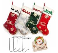Personalised Christmas Stockings with Embroidered Name , 19" L 8" W Large Custom Knitted Stocking Xmas Decor Socks Gifts for Kids Holiday Family Stocking for Fireplace Christmas Party Decoration