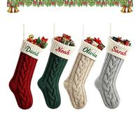 Personalised Christmas Stockings with Name Embroidered, Christmas Stocking Large 18 Inch, Personalised Stocking Knit, Christmas Decorations for Xmas Tree Fireplace, Personalised (B)