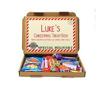 Personalised Christmas Treats Sweets Box Kids Gift Hamper Retro Vegan Stocking Children Present 2021 (Design 3: Vegan)