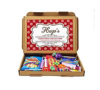 Personalised Christmas Treats Sweets Box Kids Gift Hamper Retro Vegan Stocking Children Present 2021 (Design 1: Vegan)