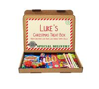 Personalised Christmas Treats Sweets Box Kids Gift Hamper Retro Vegan Stocking Children Present 2021 (Design 3: Non-Vegan)