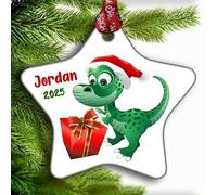 Personalised Christmas Tree Bauble - Unbreakable Decoration Ornament Printed with Name - Dinosaur