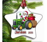 Personalised Christmas Tree Bauble - Unbreakable Decoration Ornament Printed with Name - Farm Tractor Country 03