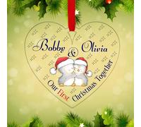 Personalised Christmas Tree Decorations Baubles for Couple's First Christmas Together with Custom Name | Acrylic Xmas Tree Decoration Hanging Ornaments | Personalised Bauble Gift for Xmas Decorations