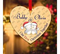 Personalised Christmas Tree Decorations Baubles for Couple's First Christmas Together with Custom Name | Acrylic Xmas Tree Decoration Hanging Ornaments | Personalised Bauble Gift for Xmas Decorations