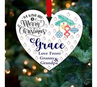 Personalised Christmas Tree Decorations Baubles for Kid's First with Custom Name | Acrylic Xmas Tree Decoration Hanging Ornaments | Personalised Bauble Gifts for Xmas Decorations