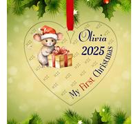 Personalised Christmas Tree Decorations Baubles for Kid's First with Custom Name | Acrylic Xmas Tree Decoration Hanging Ornaments | Personalised Bauble Gifts for Xmas Decorations