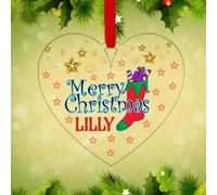 Personalised Christmas Tree Decorations Baubles with Customised Name | Acrylic Xmas Tree Decoration Hanging Ornaments | Personalised Bauble Gifts for Xmas Decorations