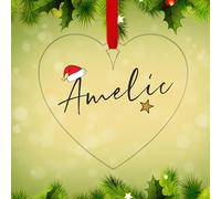 Personalised Christmas Tree Decorations Baubles with Customised Name | Acrylic Xmas Tree Decoration Hanging Ornaments | Personalised Bauble Gifts for Xmas Decorations
