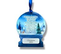 Personalised Christmas Tree Snowglobe Bauble Ornament - The Year I Beat Cancer Poem
