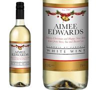 Personalised Christmas White Wine 75cl with FREE Gold Gift Box. A Stunning Christmas Wine Gift with Any Name & Message.