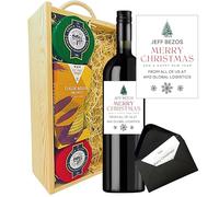 Personalised Christmas Wine and Cheese Gift Set - Custom Red Wine 75cl, Snowdonia Cheese & Crackers - Luxury Present for Him, Her, & Corporate