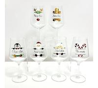Personalised Christmas Wine Glass, Novelty Secret Santa, Festive Funny Gifts for Her Him Women Men, Work Colleague Bestie, Xmas Stocking Filler, Reindeer, Penguin, Elf, Snowman, Gingerbread Man